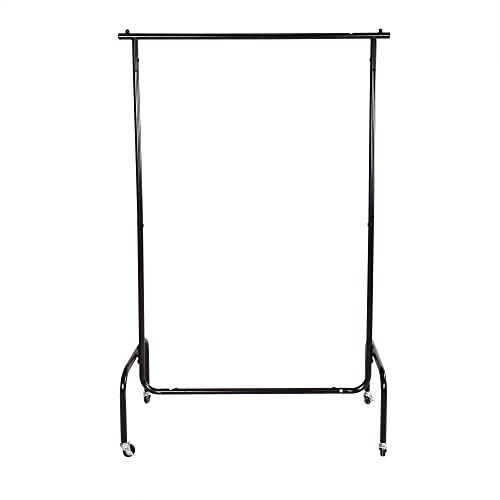 VERFARM Black Garment Rack, Heavy Duty Clothing Rolling Rack on Wheels for Hanging Clothes, Clothing Rack for Hanging Clothes