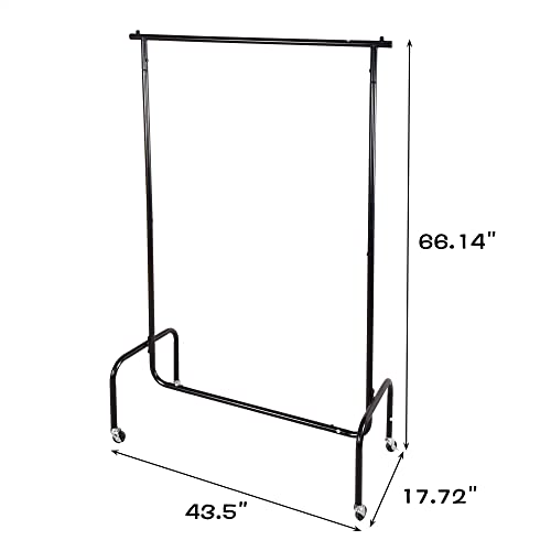 VERFARM Black Garment Rack, Heavy Duty Clothing Rolling Rack on Wheels for Hanging Clothes, Clothing Rack for Hanging Clothes