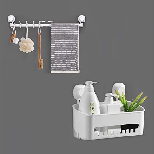 LUXEAR Suction Cup Towel Bar & Suction Cup Shower Caddy