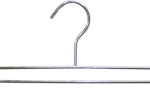 The Great American Hanger Company Chrome Bottom Hanger w/Adjustable Cushion Clips, Box of 25, 14 Inch Strong Metal Pants Hangers for Slacks or Skirts