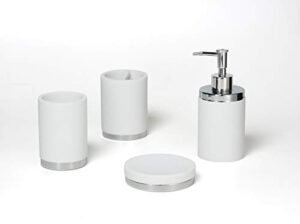 roselli trading company 4pc - hotel bath bathroom accessory set - toothbrush holder, tumbler, soap dish, and lotion pump