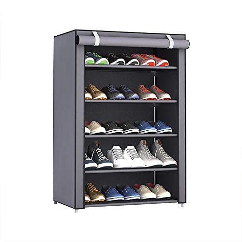 Souarts 4/5/6/8/10Tiers Shoes Rack Storage with Dustproof Cover Closet Shoes Storage Cabinet