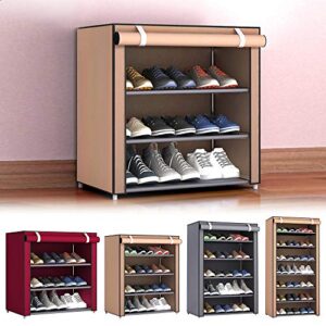 Souarts 4/5/6/8/10Tiers Shoes Rack Storage with Dustproof Cover Closet Shoes Storage Cabinet