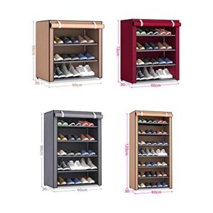 Souarts 4/5/6/8/10Tiers Shoes Rack Storage with Dustproof Cover Closet Shoes Storage Cabinet