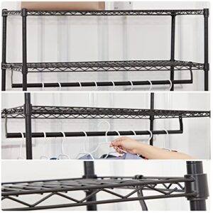 4 Tiers Garment Rack Heavy Duty Clothes Rack for Hanging Clothes,Portable Closet for Bedroom,Laundry Room,Freestanding Closet with Shelves &Hanging Rod,17.72'' x35.5'' x71'',Easy to Assemble,Sturdy