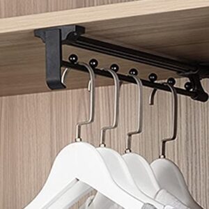Autuwintor Hanger Rail Pull-Out Closet Rod Telescopic Wardrobe Pull Out Clothes Hanger Rail with Mounting Screws Top-mounted Black 14" Heavy Duty Retractable Quantity-1pcs