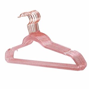 mumisuto Hangers,10Pcs Clothes Hangers 40cm Crystal Cut Hangers for Clothes,Heavy Duty Plastic Hanger Set Closet Wardrobe Hangers for Coat Jackets Pants Shirts T-Shirts Dresses (Pink)