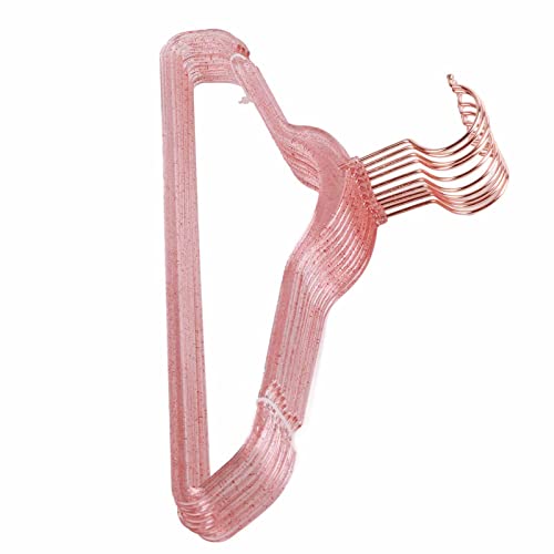 mumisuto Hangers,10Pcs Clothes Hangers 40cm Crystal Cut Hangers for Clothes,Heavy Duty Plastic Hanger Set Closet Wardrobe Hangers for Coat Jackets Pants Shirts T-Shirts Dresses (Pink)