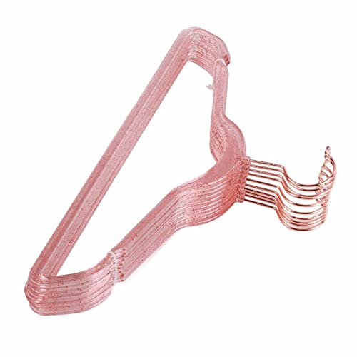 mumisuto Hangers,10Pcs Clothes Hangers 40cm Crystal Cut Hangers for Clothes,Heavy Duty Plastic Hanger Set Closet Wardrobe Hangers for Coat Jackets Pants Shirts T-Shirts Dresses (Pink)