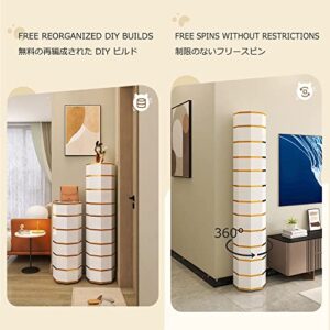 Tall Round Rotating Spinning Shoe Rack 360° Rotating Shoes Shelf Organizer Metal Shoe Storage for Entryway Hallway Shoe Organizer Cabinet Storage Simple and Modern for The Entrance Space Saving ( Colo