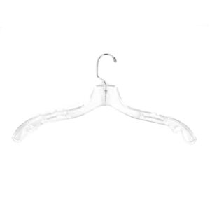 super heavy-duty 17 inch wide clear plastic adult shirt hangers with swivel hook and notched shoulders (quantity 25) (clear, 25)