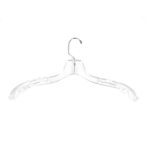 Super Heavy-Duty 17 inch Wide Clear Plastic Adult Shirt Hangers with Swivel Hook and Notched Shoulders (Quantity 25) (Clear, 25)