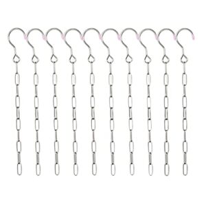 10 pack closet organizer clothes hangers space saving, stainless steel chain clothes hanger organizer with 10 slots,vertical space saver hangers for college essentials girls bedroom