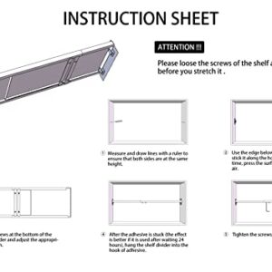 GNEOUS Greal Expandable Closet Shelf Storage Rack Adjustable Metal Organizer Divider Separator for Cabinet Wardrobe Cupboard Kitchen Bathroom, 7.87" Width