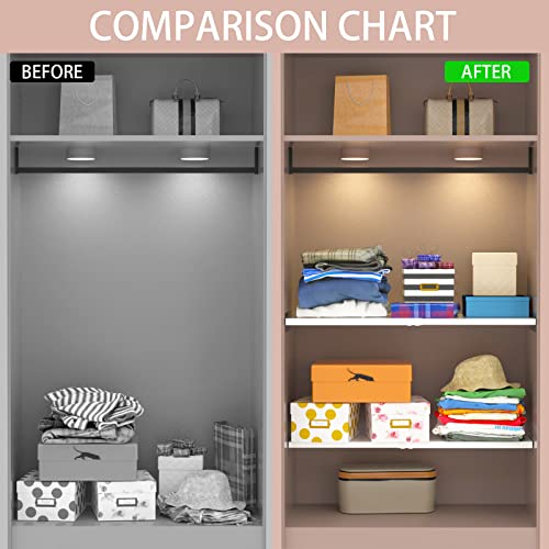 GNEOUS Greal Expandable Closet Shelf Storage Rack Adjustable Metal Organizer Divider Separator for Cabinet Wardrobe Cupboard Kitchen Bathroom, 7.87" Width