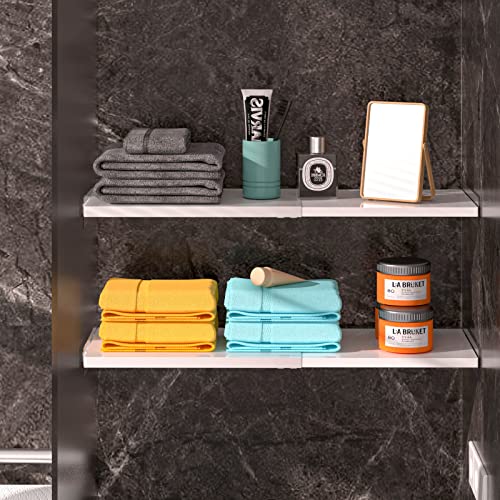 GNEOUS Greal Expandable Closet Shelf Storage Rack Adjustable Metal Organizer Divider Separator for Cabinet Wardrobe Cupboard Kitchen Bathroom, 7.87" Width