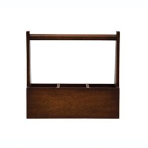 creative co-op 3 sections, espresso finish caddy, 12" l x 4" w x 11" h, brown