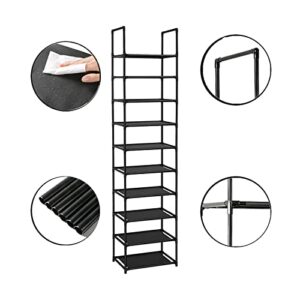 WINCANG 10 Tiers Shoe Rack,Durable and Sturdy Waterproof Non-Woven Fabric Tiers Vertical Shoe Rack,for Bedroom/ Entryway/Hallway/Closet -Saving Storage Organizer15-20 Pairs of Shoes