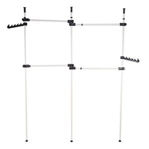 Estink Garment Rack, Portable Indoor Garment Hanger Tools Heavy-Duty Adjustable DIY Coat Hanger Clothes Wardrobe 3 Poles 4 Bars Home Hanging Rack