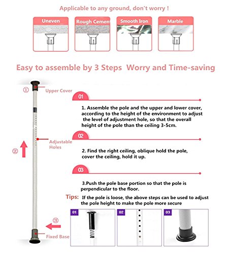 Estink Garment Rack, Portable Indoor Garment Hanger Tools Heavy-Duty Adjustable DIY Coat Hanger Clothes Wardrobe 3 Poles 4 Bars Home Hanging Rack