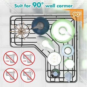 Corner Shower Caddy, 5-Pack Adhesive Shower Organizer, Wall Mounted Bathroom Organizer with Soap Holder, Toothbrush Holder, Shower Rack Bathroom Storage Accessories, Shower Shelves for Inside Shower