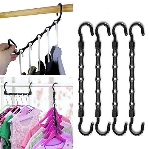 Space Saving Hangers 10 Pack Magic Hangers Clothes Hangers Organizer Smart Closet Space Saver with Sturdy Plastic for Heavy Jeans Clothes Trouser