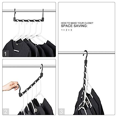 Space Saving Hangers 10 Pack Magic Hangers Clothes Hangers Organizer Smart Closet Space Saver with Sturdy Plastic for Heavy Jeans Clothes Trouser