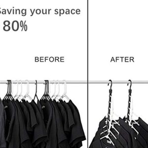 Space Saving Hangers 10 Pack Magic Hangers Clothes Hangers Organizer Smart Closet Space Saver with Sturdy Plastic for Heavy Jeans Clothes Trouser