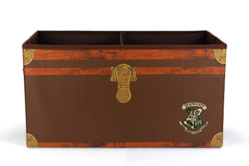 Harry Potter Hogwarts 24-Inch Foldable Storage Chest | Fabric Basket Container, Cube Organizer With Handles | Collapsible Brown Cubby Cube Closet Organizer