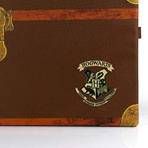 Harry Potter Hogwarts 24-Inch Foldable Storage Chest | Fabric Basket Container, Cube Organizer With Handles | Collapsible Brown Cubby Cube Closet Organizer