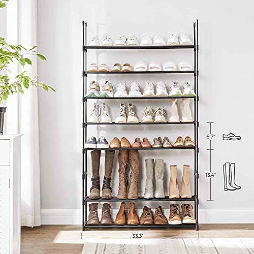 SOONEEDEAR 4-Tier Shoe Rack Metal Shoe Tower 20-Pair Shoe Storage Organizer Unit Entryway Shelf Stackable Cabinet Stackable Shoe Tower Durable Metal Shelves