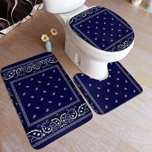 coolsomejies navy blue bathroom mat sets 3 piece/set rugs memory foam mat set matches anti-skid toilet seat cover bath mat lid cover