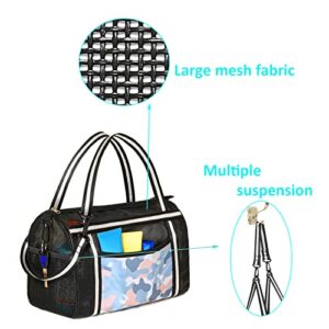 Ligereza Mesh Shower Caddy Basket for College Dorm Room Essentials, Bathroom Accessories, Gym Bathroom, Camping, Multiple Suspension Methods And Large Capacity, Portable Shower Caddy Bag (Black).