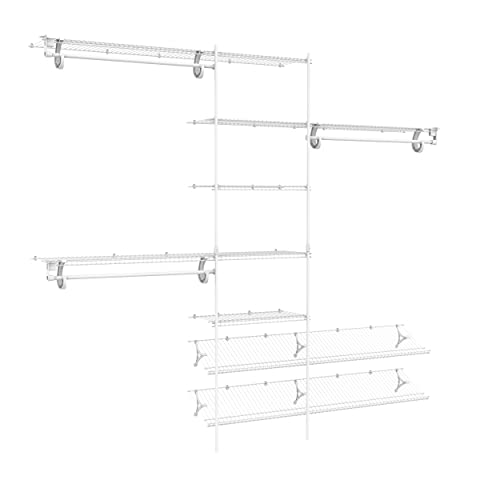 ClosetMaid 5037 5ft. to 8ft. Fixed Mount Closet Organizer Kit, White