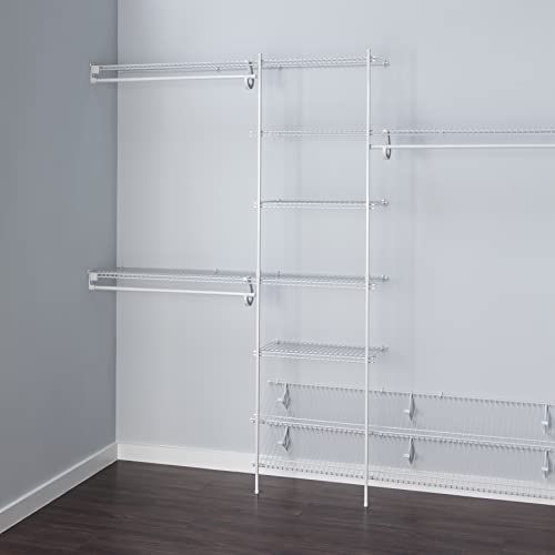 ClosetMaid 5037 5ft. to 8ft. Fixed Mount Closet Organizer Kit, White