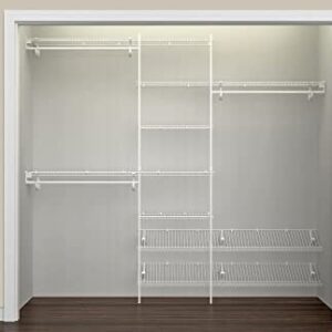 ClosetMaid 5037 5ft. to 8ft. Fixed Mount Closet Organizer Kit, White