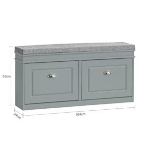 Haotian Grey Shoe Cabinet and Shoe Bench