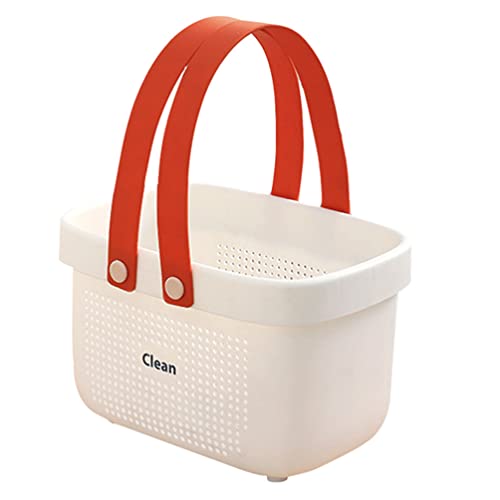 Shower Accessories Plastic Storage Basket with Handle: Shower Caddy Basket Portable Shower Tote Storage Organizer Bin for Bathroom Kitchen Dorm Room Shampoo Container