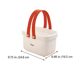 Shower Accessories Plastic Storage Basket with Handle: Shower Caddy Basket Portable Shower Tote Storage Organizer Bin for Bathroom Kitchen Dorm Room Shampoo Container