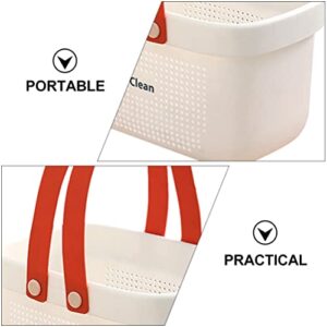 Shower Accessories Plastic Storage Basket with Handle: Shower Caddy Basket Portable Shower Tote Storage Organizer Bin for Bathroom Kitchen Dorm Room Shampoo Container