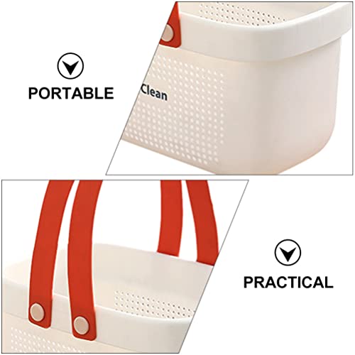 Shower Accessories Plastic Storage Basket with Handle: Shower Caddy Basket Portable Shower Tote Storage Organizer Bin for Bathroom Kitchen Dorm Room Shampoo Container