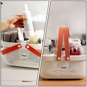 Shower Accessories Plastic Storage Basket with Handle: Shower Caddy Basket Portable Shower Tote Storage Organizer Bin for Bathroom Kitchen Dorm Room Shampoo Container