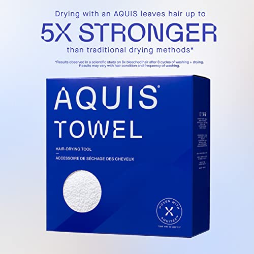 AQUIS Towel Hair-Drying Tool, Water-Wicking, Ultra-Absorbent Recycled Microfiber