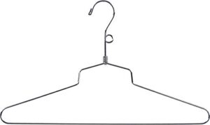 petite chrome metal swivel salesman hanger with loop on neck in 16" length x 1/8" thick, box of 25