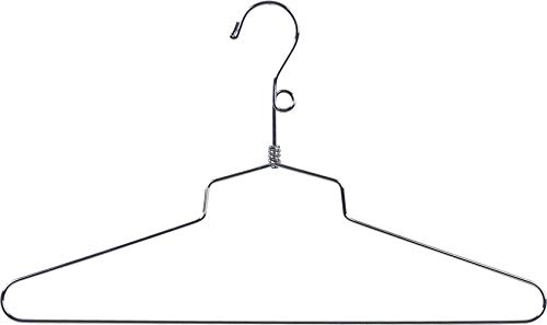 Petite Chrome Metal Swivel Salesman Hanger with Loop on Neck in 16" Length X 1/8" Thick, Box of 25