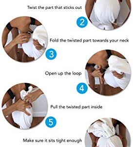 desired body Microfiber Hair Towel - Premium Anti Frizz Hair Drying Wrap for Women & Men - Large and Lightweight One Size Fits All - White