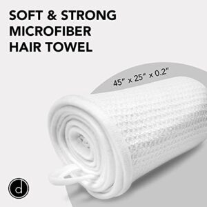 desired body Microfiber Hair Towel - Premium Anti Frizz Hair Drying Wrap for Women & Men - Large and Lightweight One Size Fits All - White