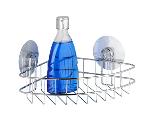 Static-Loc Corner Shower Caddy, Shower Shelf, Corner Shower Shelf, Shower Corner Caddy Made of Steel, Shower Storage, Chrome 10.4 x 4.3 x 7.5 in