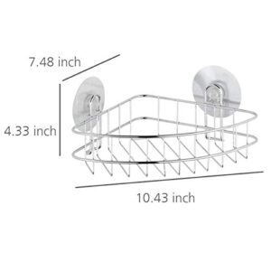 Static-Loc Corner Shower Caddy, Shower Shelf, Corner Shower Shelf, Shower Corner Caddy Made of Steel, Shower Storage, Chrome 10.4 x 4.3 x 7.5 in