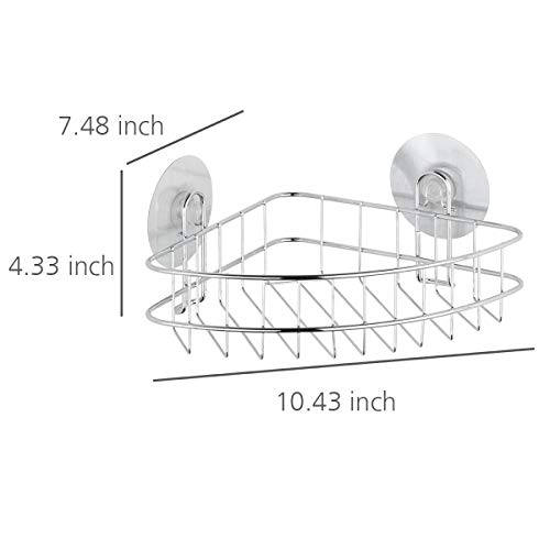 Static-Loc Corner Shower Caddy, Shower Shelf, Corner Shower Shelf, Shower Corner Caddy Made of Steel, Shower Storage, Chrome 10.4 x 4.3 x 7.5 in